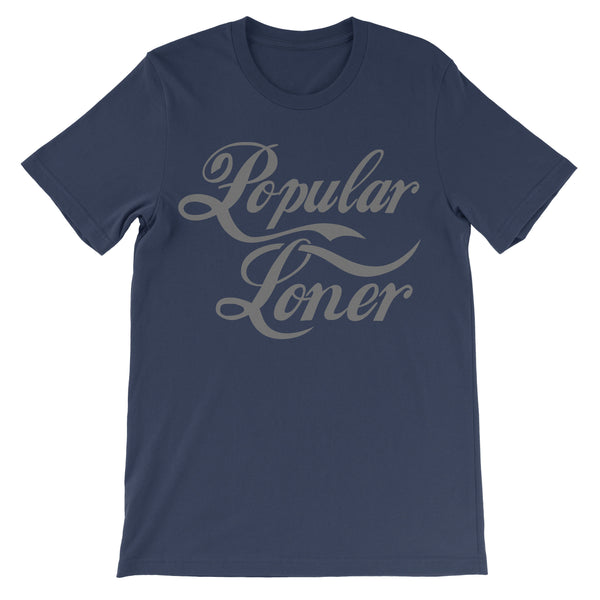 Popular Loner Tee Shirt ART ON SHIRTS Small Gray / Navy T
