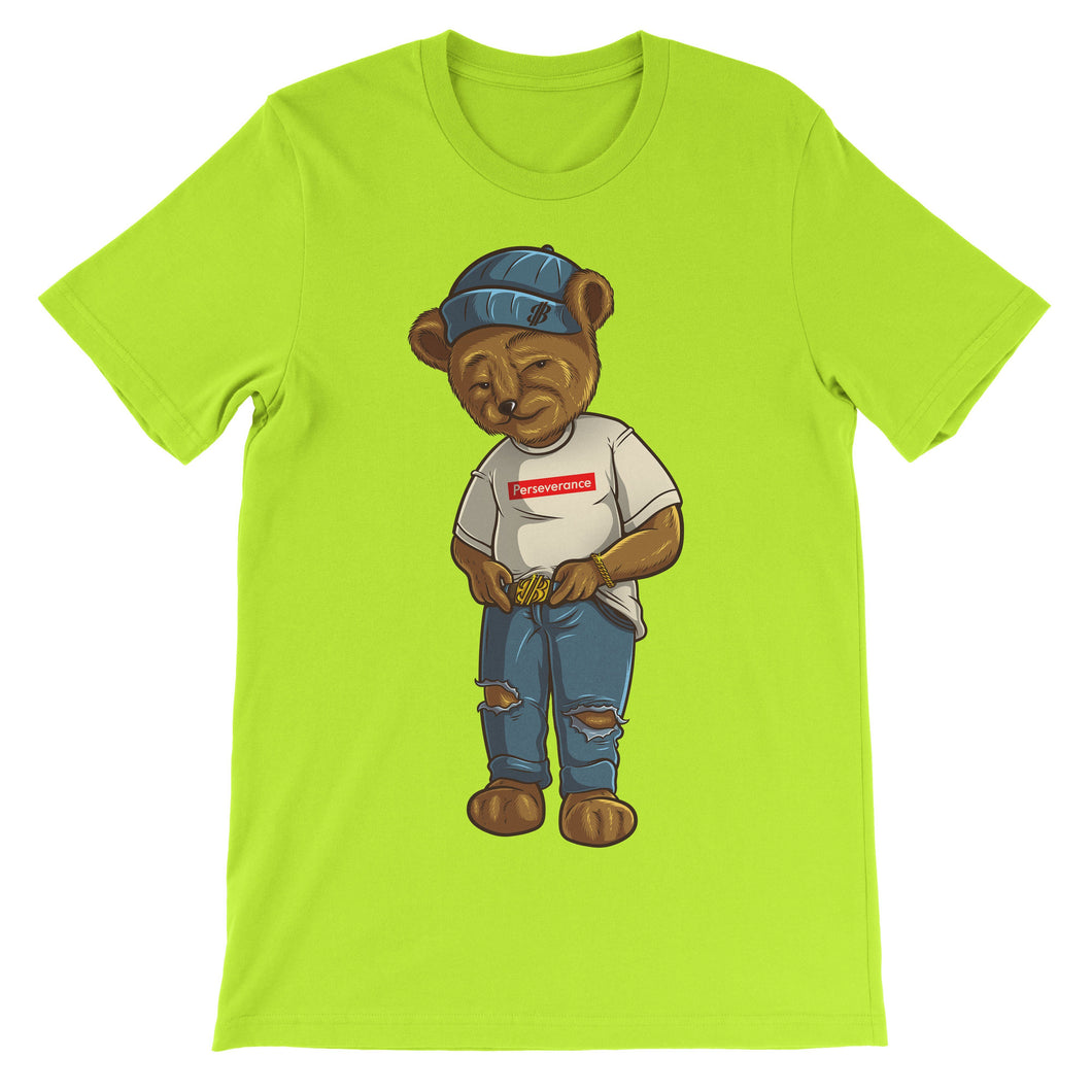 Perseverance Bear T-shirt Shirt ART ON SHIRTS Small Neon Green 