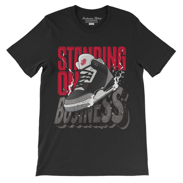 Jordan Retro 3 Cement Short Sleeve T-shirt Shirt Bandionaire Clothing Small Black 