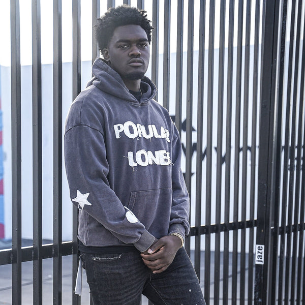 Gray Popular Loner Hoodie hoodie Bandionaire Clothing 