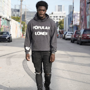 Gray Popular Loner Hoodie hoodie Bandionaire Clothing Small Gray 