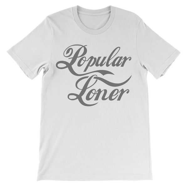 Popular Loner Tee Shirt ART ON SHIRTS Small Gray / White T 