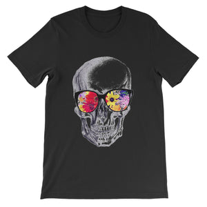 Skull Vision Short Sleeve Tee Shirt ART ON SHIRTS Small Red 