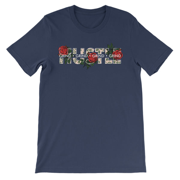 SHORT-SLEEVE "HUSTLE" T-SHIRT Shirt ART ON SHIRTS Small Navy 